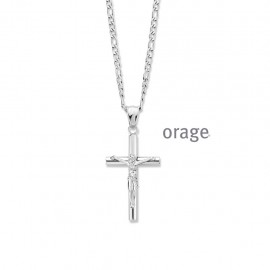 Ketting met hanger kruis in staal 