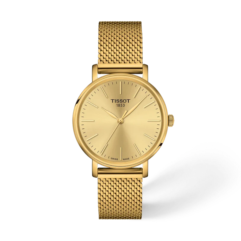De Tissot Everytime T1432103302100 is een elegante horloge met Zwitserse kwartsbeweging, een ronde roestvrijstalen kast en saffierglas. Het analoge horloge is goudkleurig en anti-allergeen, met een Milanese mesh band. Waterbestendig tot 5 ATM. Ideaal voor elke gelegenheid, zowel formeel als casual, dankzij het tijdloze en verfijnde ontwerp. Perfect voor dagelijks gebruik.