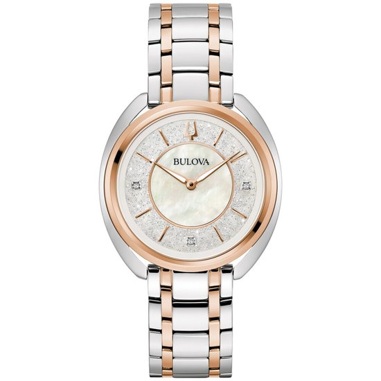 Bulova 98P219 Classic Horloge dames Parelmoer bicolor ros&eacute;