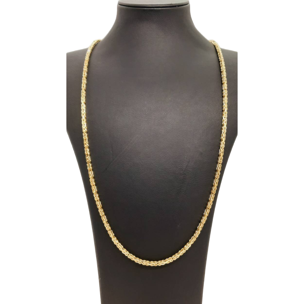 De gouden koningsketting BREA-JOY-0004005 is een verfijnde 14kt halsketting van 60 cm, vervaardigd uit 14 karaat goud en heeft een glanzende afwerking. Met een breedte van 2,7 mm en een gewicht van 26,24 gram straalt het luxe uit. Perfect om te dragen als statement-piece op een elegante avond uit.