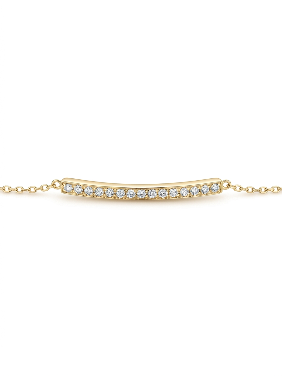 Deze prachtige 14k gouden diamanten armband, model JRS-53, straalt luxe uit met zijn briljant geslepen diamanten van 0.19 ct. Het fijne witte Top Wesselton (G)-kleurige SI1 diamant maakt het een verfijnde keuze. Perfect voor elke gelegenheid: draag het elegant alleen of combineer het met andere gouden sieraden voor een sprankelende look.