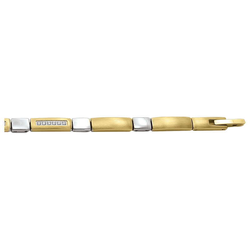 Das Armband Edelstahl bicolor Zirkonia (Modellnummer 4-202279-001) gl&auml;nzt durch seine elegante Kombination aus Edelstahl und funkelnden Zirkoniasteinen. Dank der flexiblen L&auml;nge von 19+2 cm passt es perfekt an jedes Handgelenk. Tragen Sie es als modisches Statement zu jedem Outfit und kombinieren Sie es mit anderen Schmuckst&uuml;cken f&uuml;r einen glamour&ouml;sen Look.