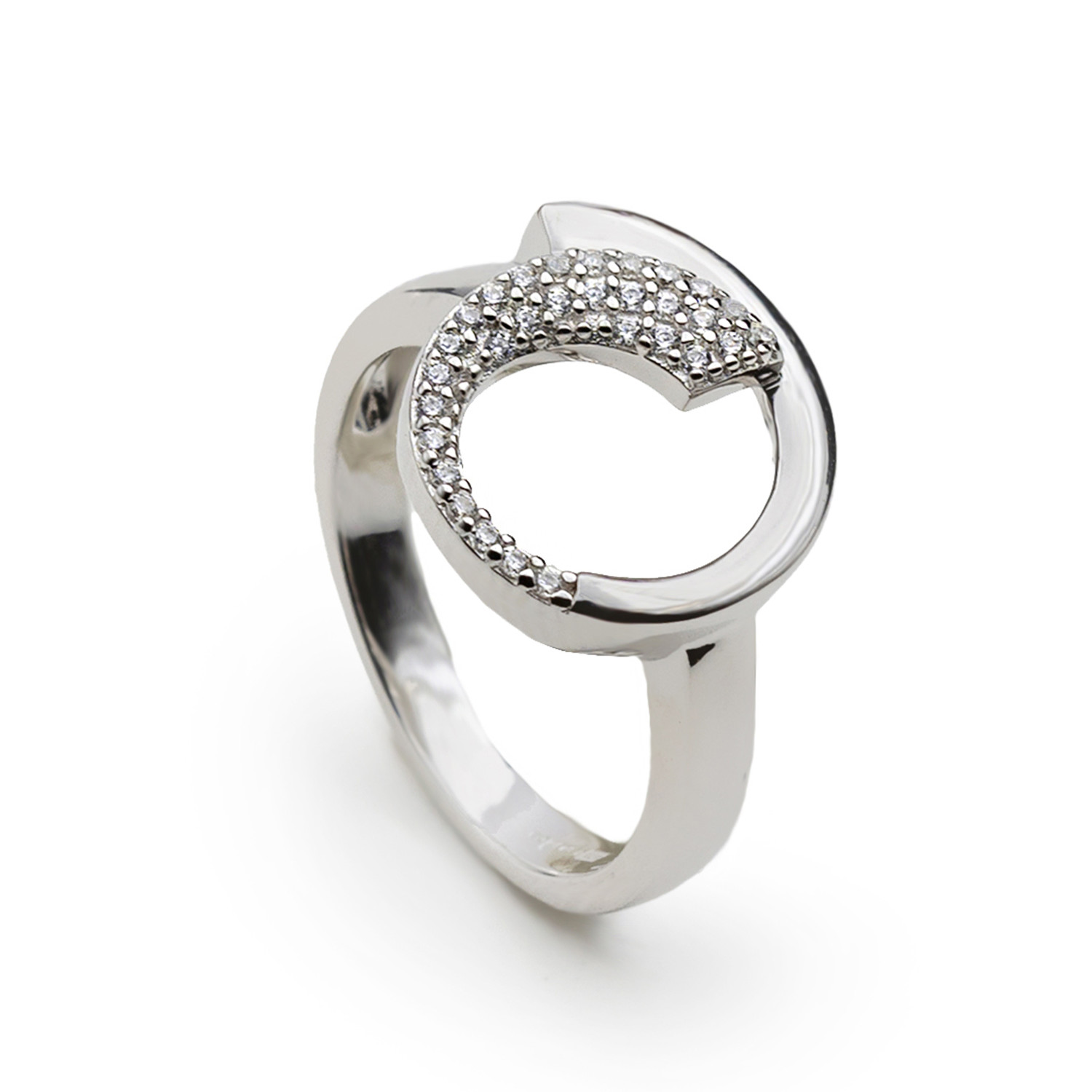 Zilveren ring met zirkonia