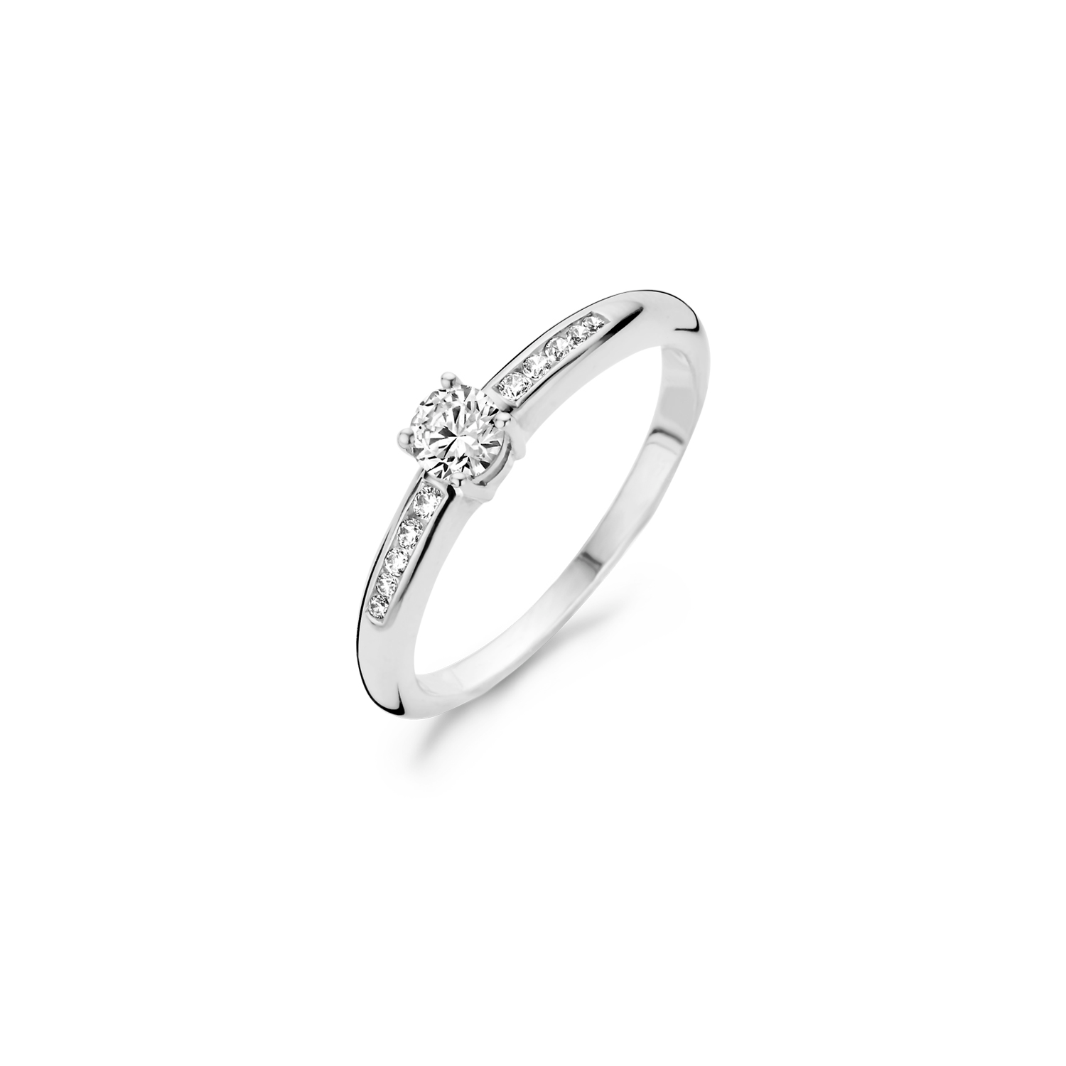 Blush -14kt witgouden ring bezet met zirconia - 1155WZI/50