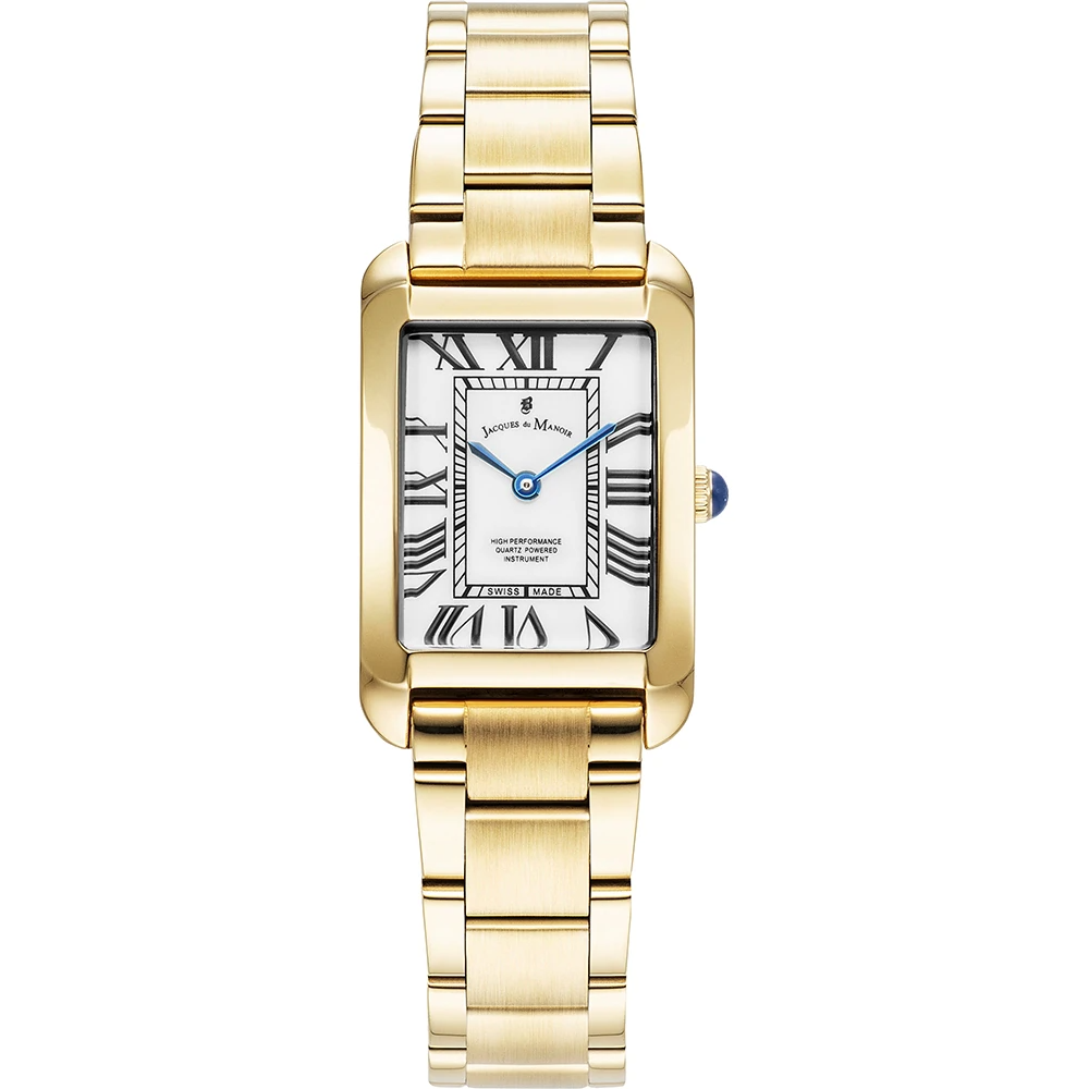 Dit Jacques du Manoir horloge heeft een kast gemaakt van Roestvrijstaal met een diameter van 23 mm en is voorzien van een Roestvrijstaal band. In de kast bevindt zich een Ronda kwaliteitsuurwerk en is afgewerkt met Mineraalglas.

Het horloge is 3ATM. Dit betekent dat het horloge spatwaterdicht is.. Verder wordt het horloge geleverd met 2 jaar garantie.
