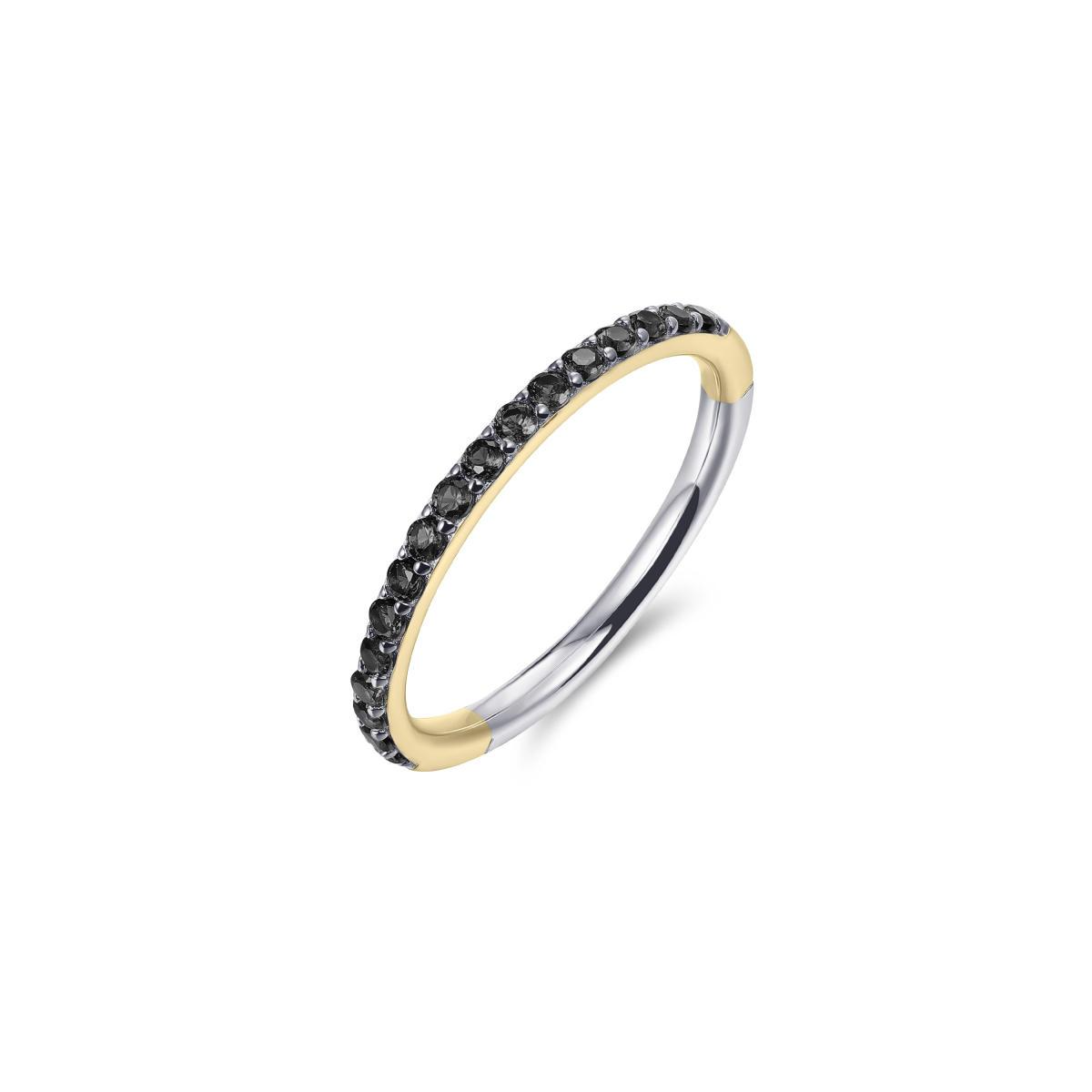 De Gisser verguld zilveren ring met zwarte zirconia's, modelnummer R066YZ, is een verfijnde keuze voor de liefhebber van sieraden. Draag deze elegante ring bij formele gelegenheden of om een dagelijkse outfit een luxueuze touch te geven. Het is een must-have voor elke sieradencollectie.