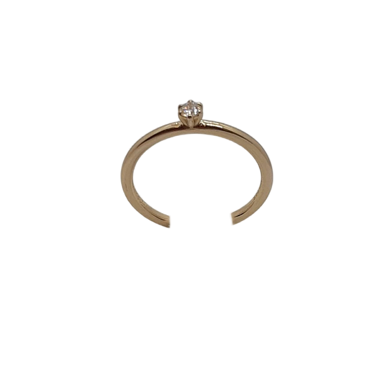 De diamant ring modelnummer BREA-0002750 van een onbekend merk, is vervaardigd uit 14-karaats goud en heeft een prachtige glans. Het beschikt over een ronde, 0,08 karaat F-kleur SI1 zuiverheid diamant. Draag deze elegante ring, maat 54, als een verfijnd accent bij formele of dagelijkse outfits, voor een tijdloze en luxueuze uitstraling.