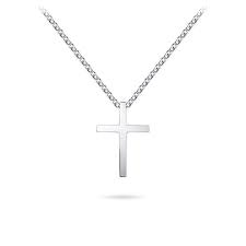 Zilveren ketting met zilveren kruis