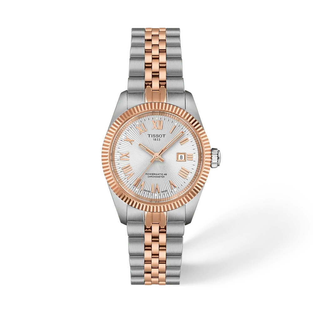 damespolshorloge Tissot model Ballade staal met ros&eacute; kleur. Powermatic uurwerk