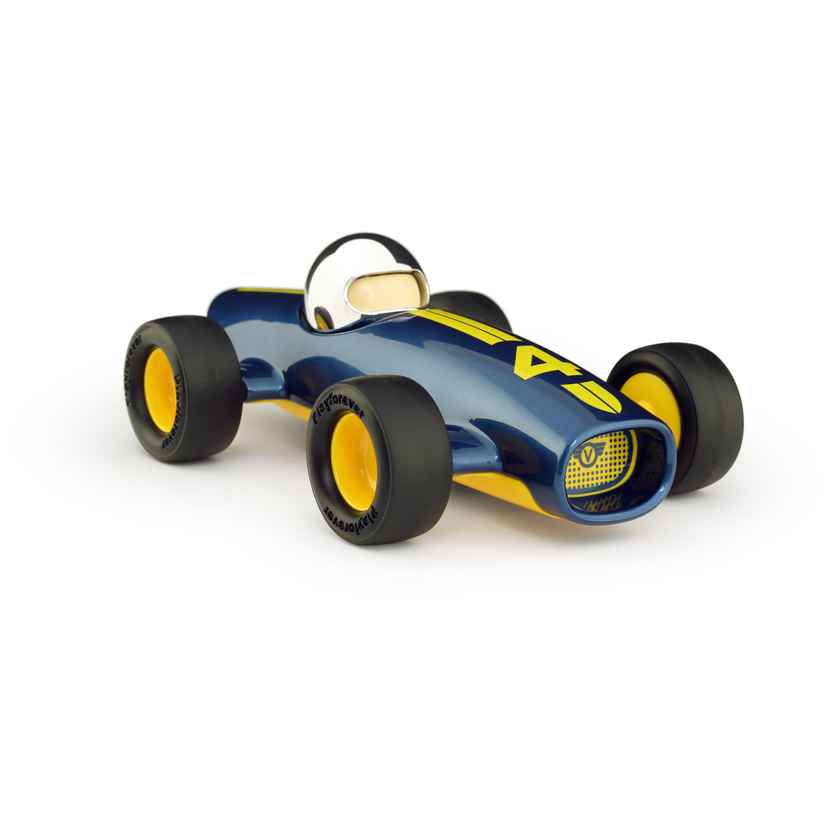 Klaar voor de start&hellip; af&hellip; en go! Je hoort bijna het gebrul van de motor terwijl Malibu klaarstaat voor de race. Ge&iuml;nspireerd door de vroege Maserati Formule 1-auto&rsquo;s uit de jaren 20 en 30, maar met een moderne Playforever twist, is deze Malibu raceauto gebouwd voor snelheid.

Met een puur en eenvoudig &lsquo;cigar tube&rsquo; chassis, een lange neus en een open front heeft Malibu een gestroomlijnde en elegante vorm. De brede bouw en lage, rubberen banden geven de auto een krachtige en zelfverzekerde uitstraling op de startgrid.

Snel en wendbaar, en iets compacter dan de rest van de collectie, bewijst Malibu dat snelheid niets met formaat te maken heeft.

Afmetingen 150 x 94 x 58 mm
Materiaal ABS kunststof met hoogglans UV coating
Met de hand gepolijst met zorg
Geschikt voor kinderen vanaf 1 jaar