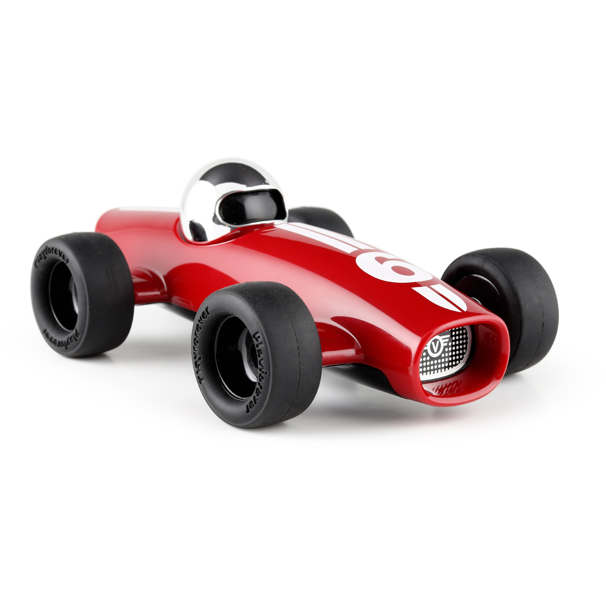 Klaar voor de start&hellip; af&hellip; en go! Je hoort bijna het gebrul van de motor terwijl Malibu klaarstaat voor de race. Ge&iuml;nspireerd door de vroege Maserati Formule 1-auto&rsquo;s uit de jaren 20 en 30, maar met een moderne Playforever twist, is deze Malibu raceauto gebouwd voor snelheid.

Met een puur en eenvoudig &lsquo;cigar tube&rsquo; chassis, een lange neus en een open front heeft Malibu een gestroomlijnde en elegante vorm. De brede bouw en lage, rubberen banden geven de auto een krachtige en zelfverzekerde uitstraling op de startgrid.

Snel en wendbaar, en iets compacter dan de rest van de collectie, bewijst Malibu dat snelheid niets met formaat te maken heeft.

Afmetingen 150 x 94 x 58 mm
Materiaal ABS kunststof met hoogglans UV coating
Met de hand gepolijst met zorg
Geschikt voor kinderen vanaf 1 jaar