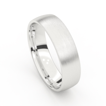 De ring is in witgoud 18 karaat en gemateerd. de ring is 6 mm breed