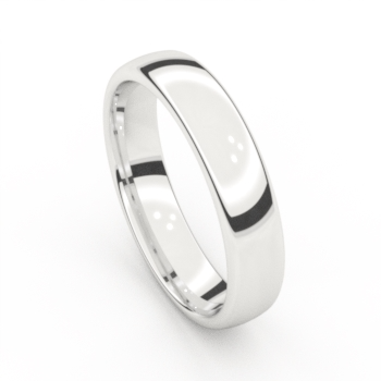 De ring is in witgoud 18 karaat met een breedte van 5 mm