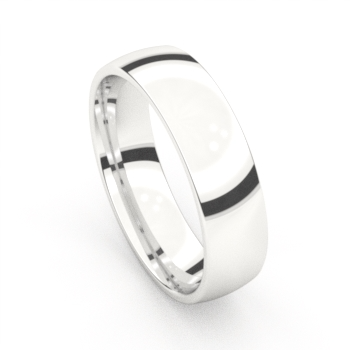 De ring is in witgoud 18 karaat en is 6 mm breed
