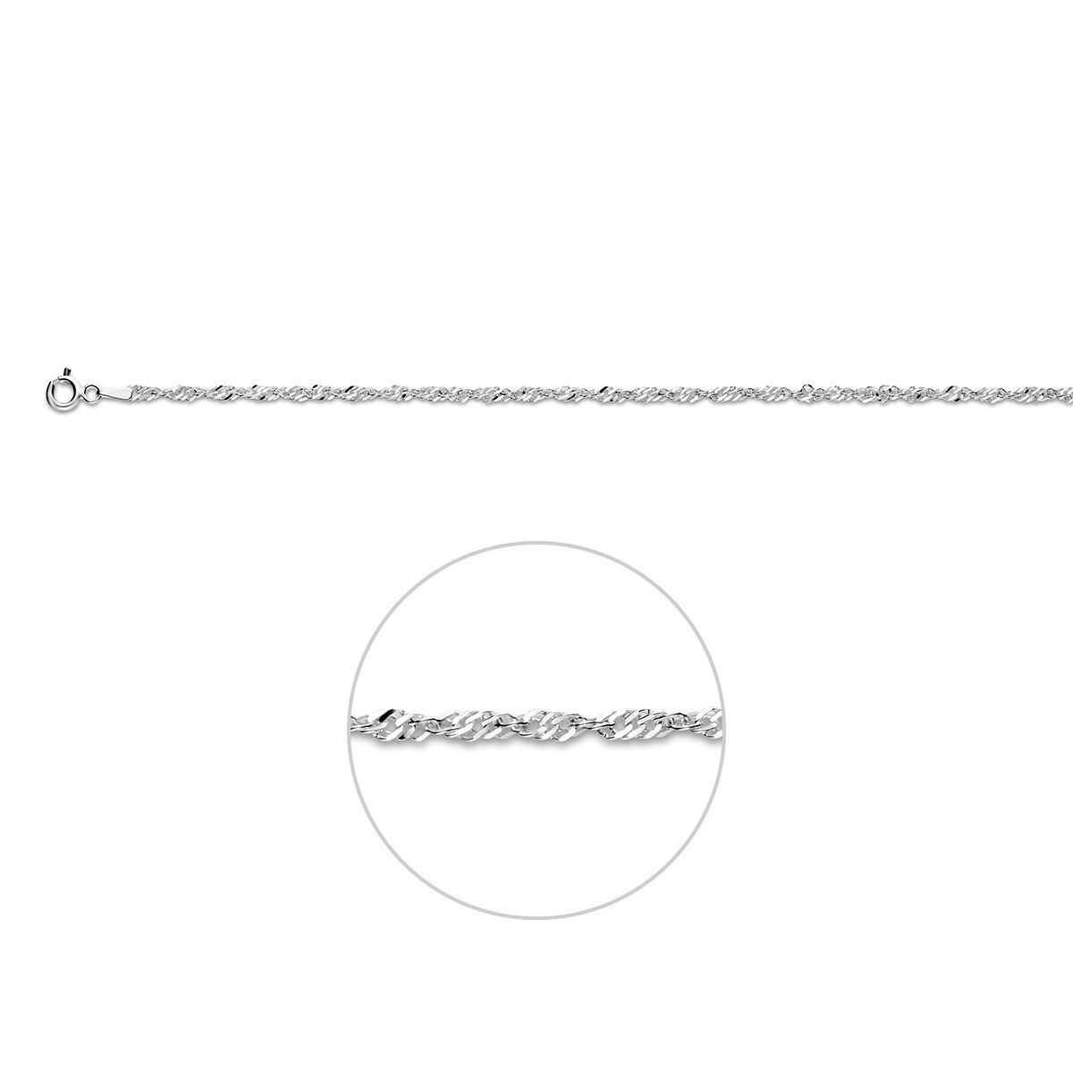 De Singapore 2,3 mm ketting, modelnummer 1342410, is een verfijnd sieraad van een onbekend merk, ontworpen voor liefhebbers van sieraden. Deze delicate halsketting voegt een vleugje elegantie toe aan elke outfit. Draag het alleen voor een subtiele look of combineer het met andere kettingen voor een gelaagde stijl. Perfect voor elke gelegenheid.
