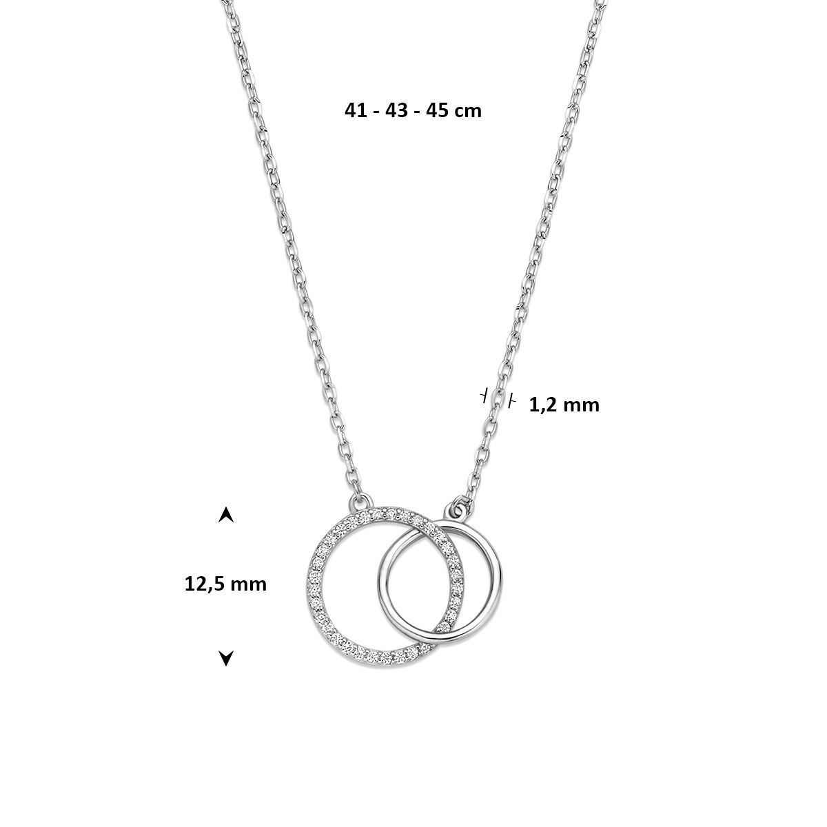 Het Collier Zirkonia (modelnummer 1343109) is een verfijnd sieraad met een verstelbare lengte van 41, 43 en 45 cm, geschikt voor elke gelegenheid. Dit prachtige ketting, verfraaid met zirkonia's, valt onder de categorie sieraden en specifiek als halsketting. Draag het subtiel op een avondjurk of als dagelijks elegant accent.