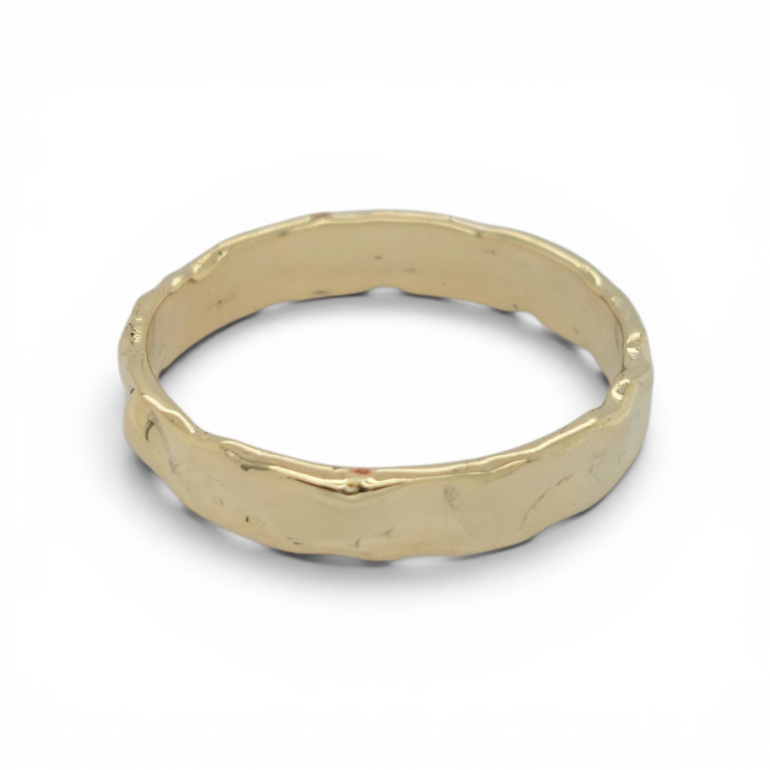 14kt gouden ring met Smeltstructuur maat 62