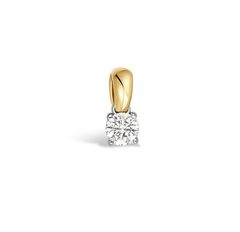 18 krts bicolor hanger met een 0,18 crt diamant H SI.