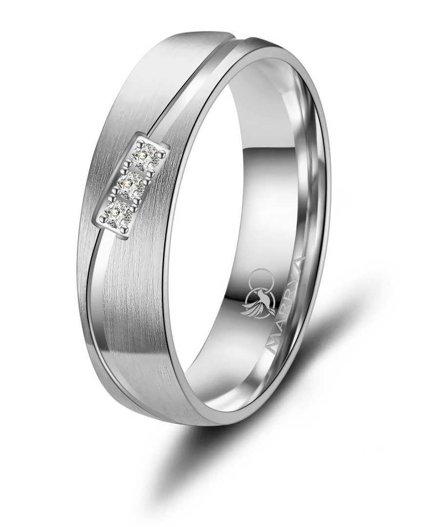 Dames ring edelstaal met zirconium 