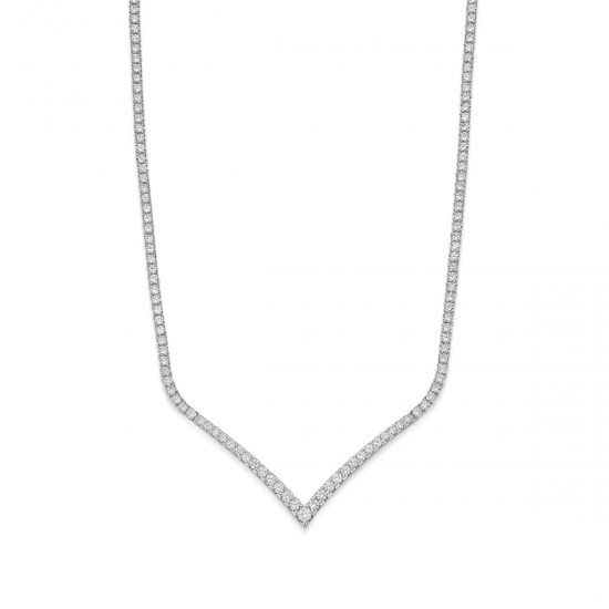 Ketting in zilver met zirconia steentjes uit de colletie van Naiomy