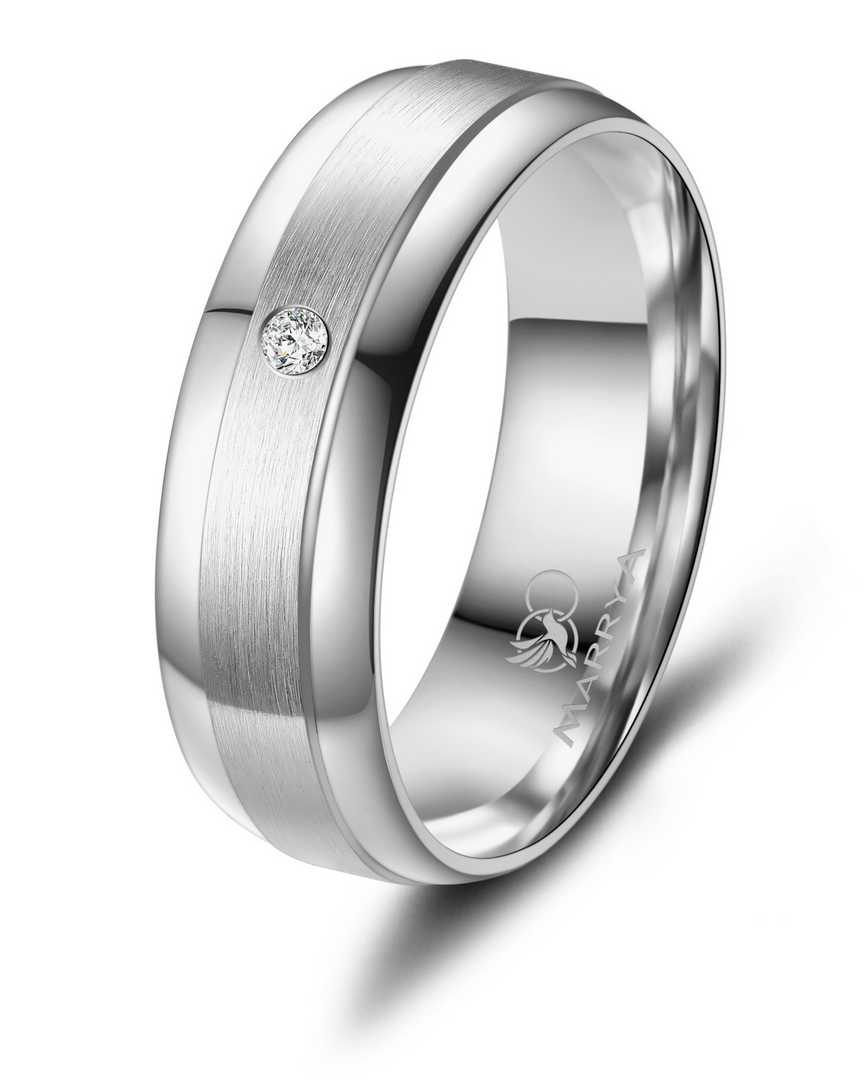 Dames ring van edelstaal met zirconium