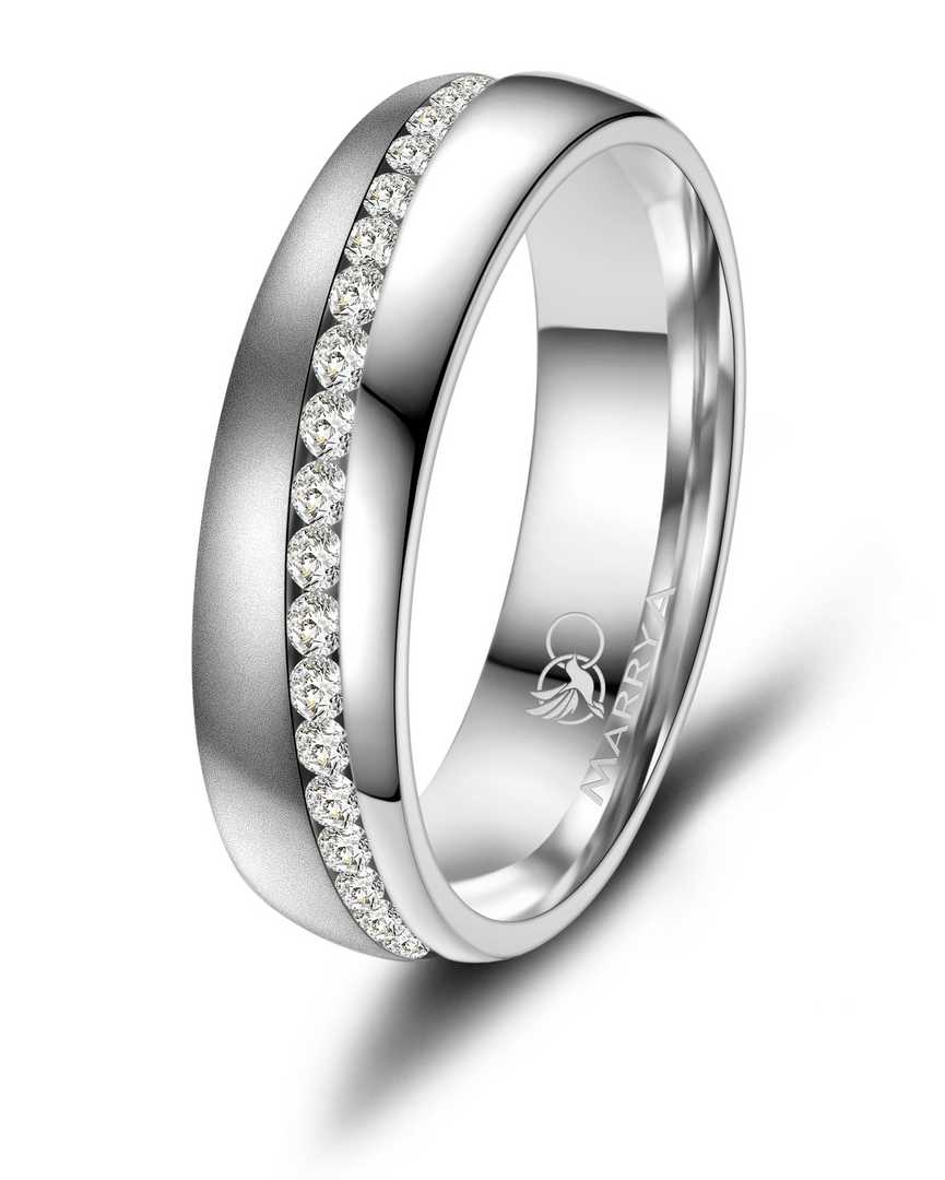 Dames ring van edelstaal met zirconium