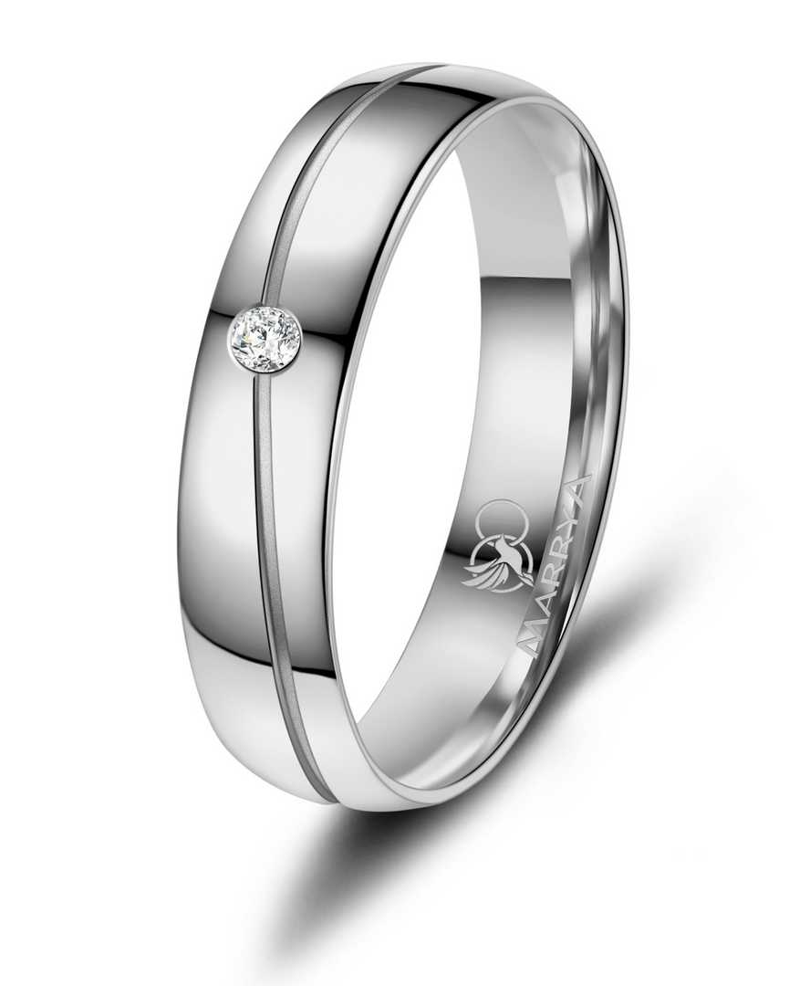 Dames ring van edelstaal met zirconium