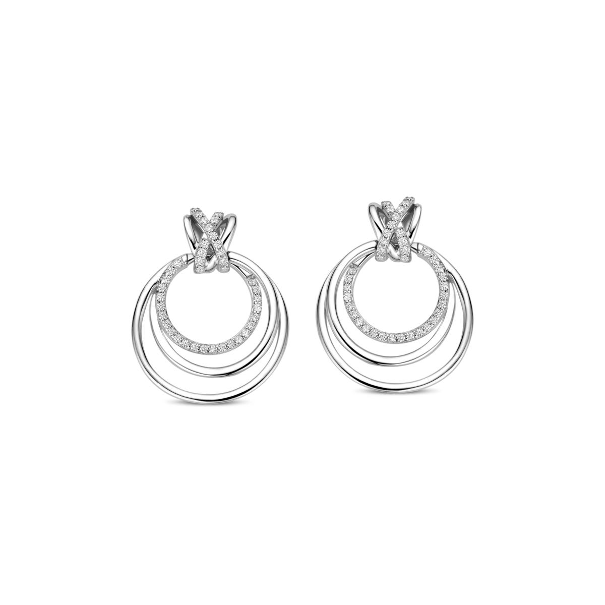 Oorringen in zilver met zirconia van het merk Naiomy 