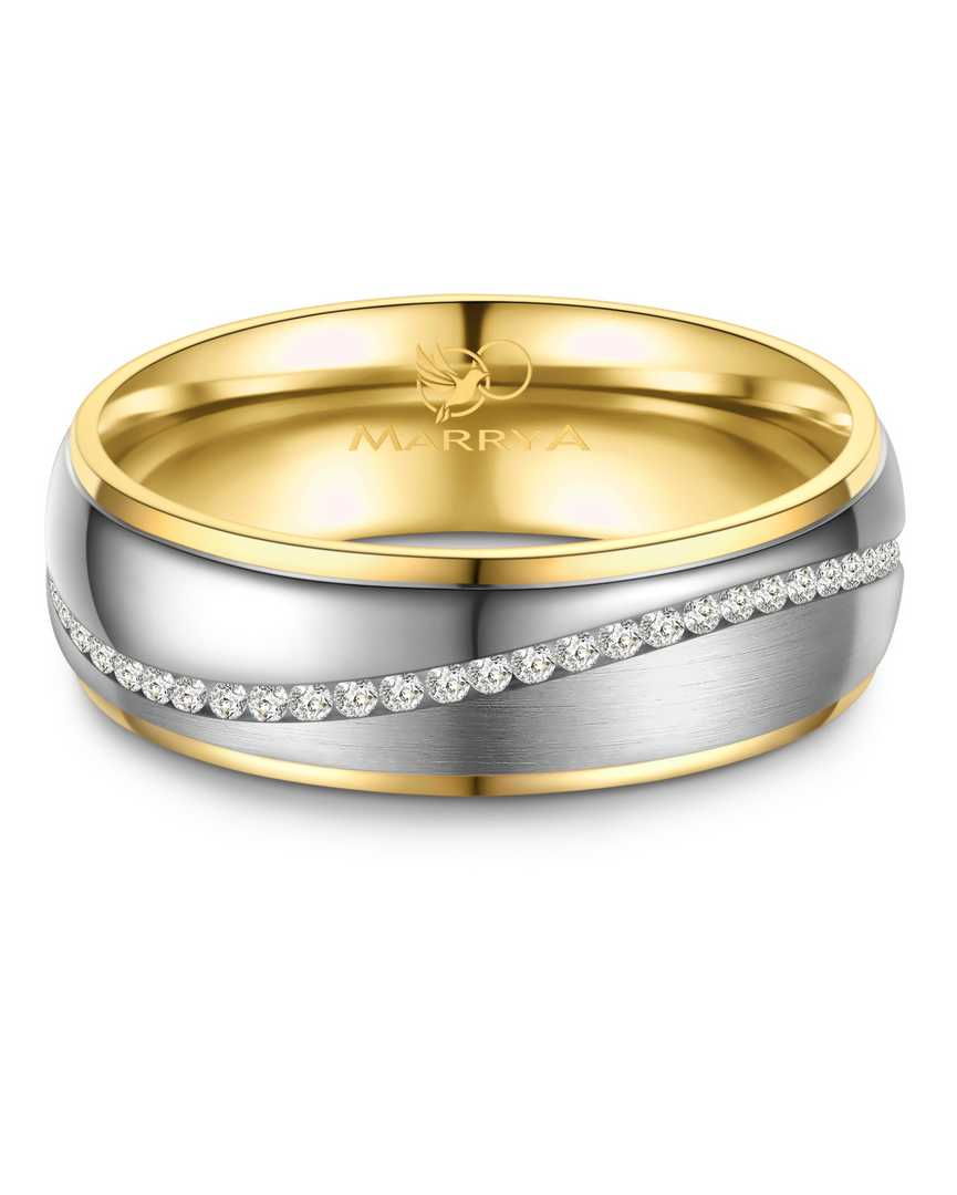 Dames ring bicolor van edelstaal