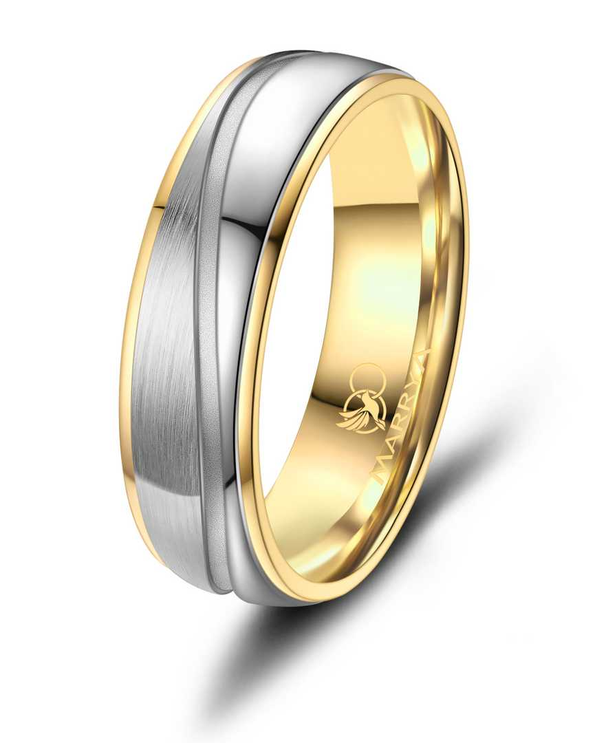 Heren ring bicolor van edelstaal