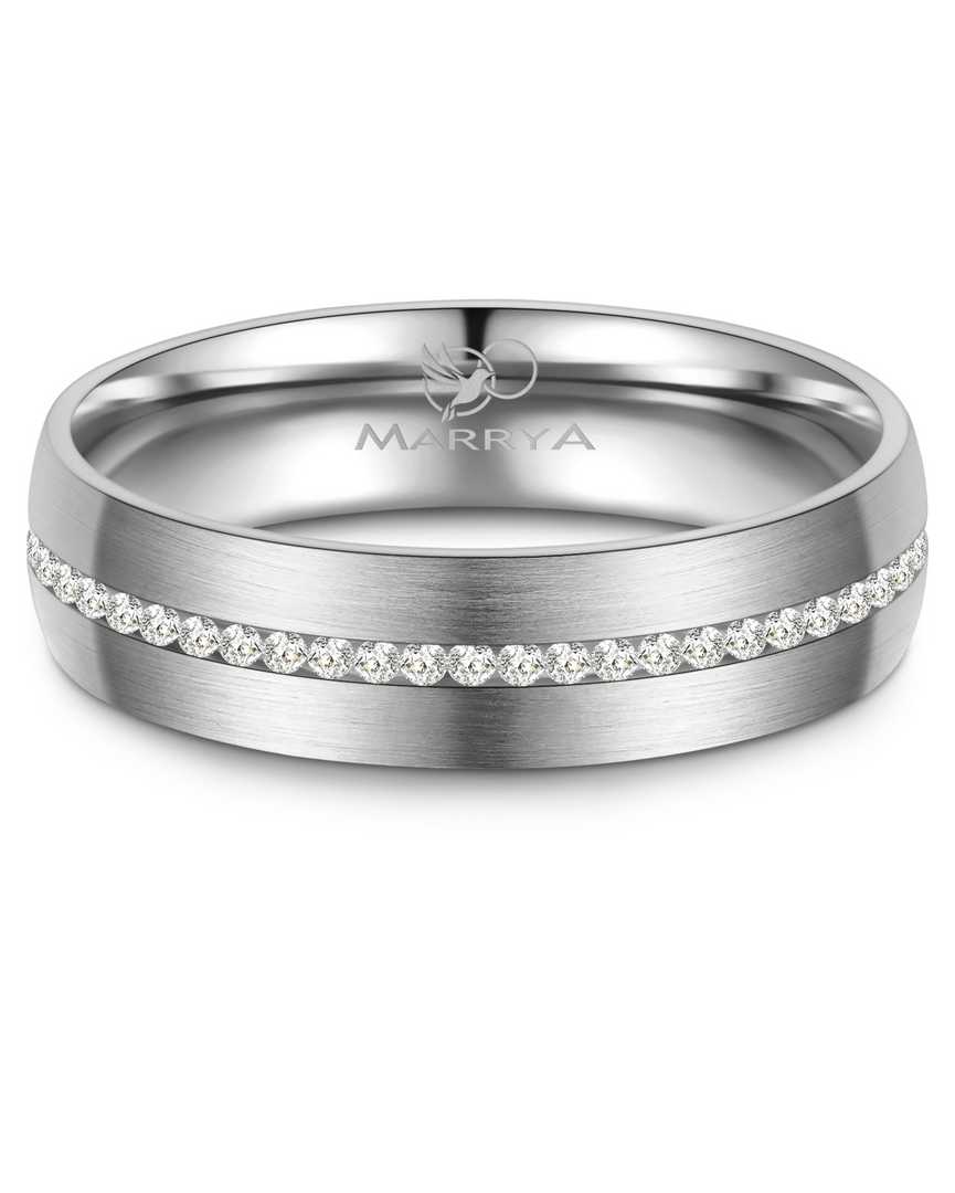 Dames ring uit edelstaal met zirconium