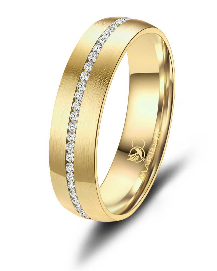Dames ring geel uit edelstaal met zirconium