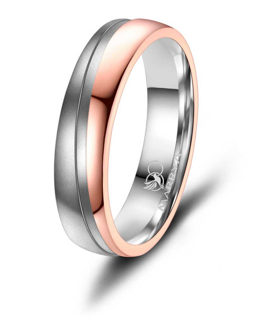 Heren ring bicolor uit edelstaal