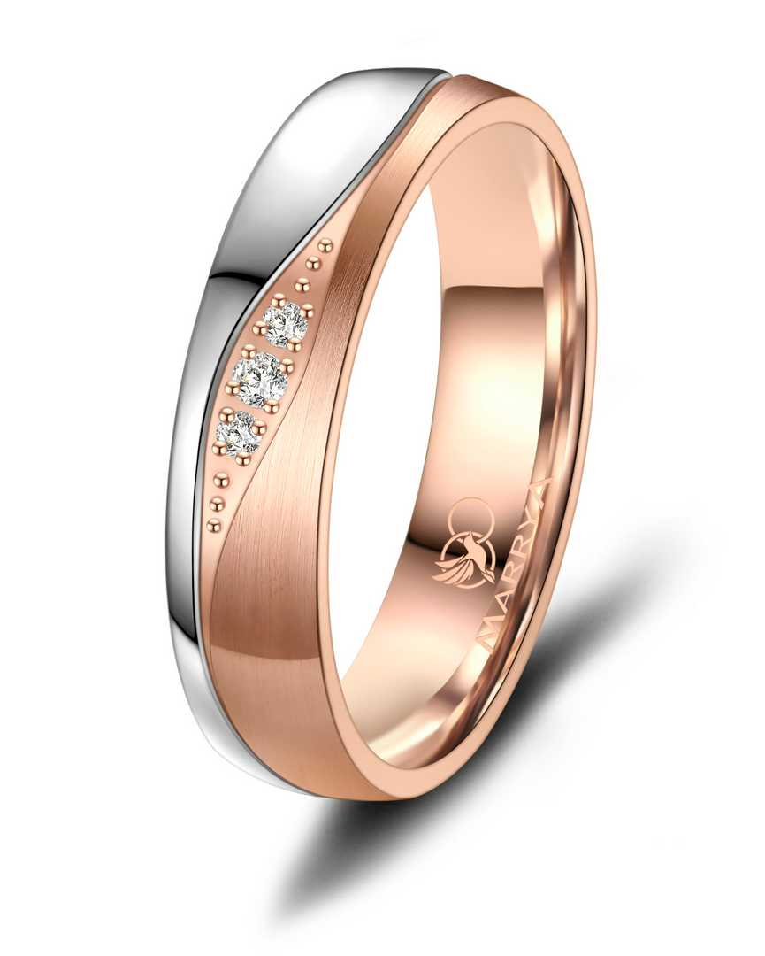 Dames ring bicolor met zirconia