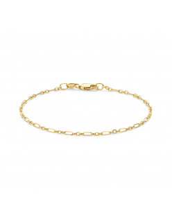 Gold filt&eacute; 2,0 mm brede figaro schakel, goud gevuld 19 cm