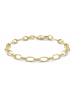 Gold filt&eacute; 6mm breed  anker met gedraaide schakel