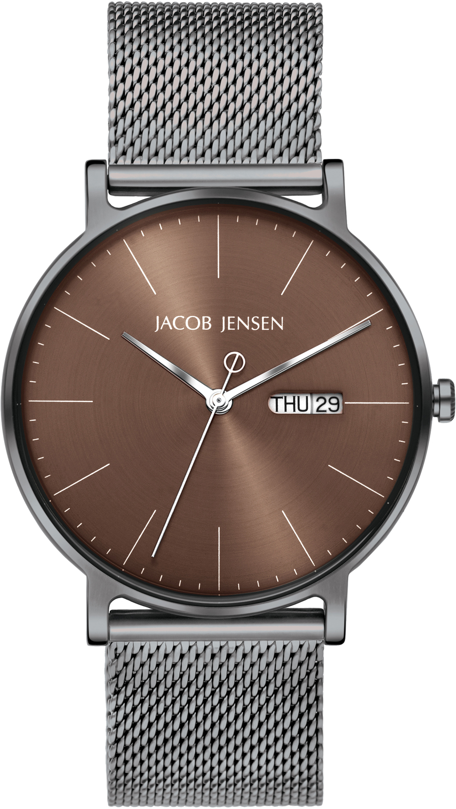 Dit is een horloge van het merk Jacob Jensen gemaakt voor heren.
De specificaties zijn als volgt:
Kastmaat: 40 mm
Kastdikte: 8
Bandlengte: 19
Bandbreedte: 20
Waterdichtheid: 5 ATM / 50 Meter / 165 Feet
Dit horloge heeft de volgende functies/eigenschappen:
Datumaanduiding
Dagaanduiding