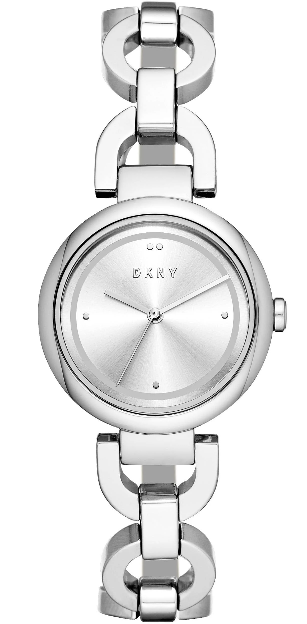 De DKNY Horloge, modelnummer NY2767, is een stijlvolle polshorloge met analoge aanduiding. Gemaakt van zilverkleurig roestvrij staal met een ronde kast van 28 mm en een dikte van 6,4 mm. Het heeft geen datum- of lichtfunctie en is waterdicht tot 5 ATM. Draag deze elegante horloge bij formele en casual outfits voor een tijdloze look.