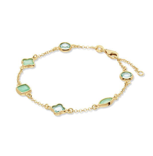 Armband Blauw Groen GP zilver verguld