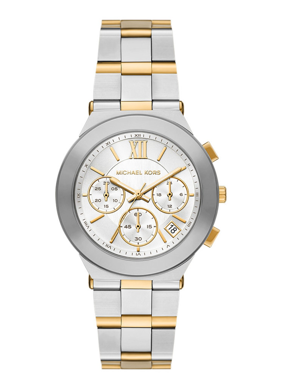 Michael Kors Quarts dames pols horloge staal met stalen band model MK7605 uit de Billie Collectie. 5 ATM waterdicht.