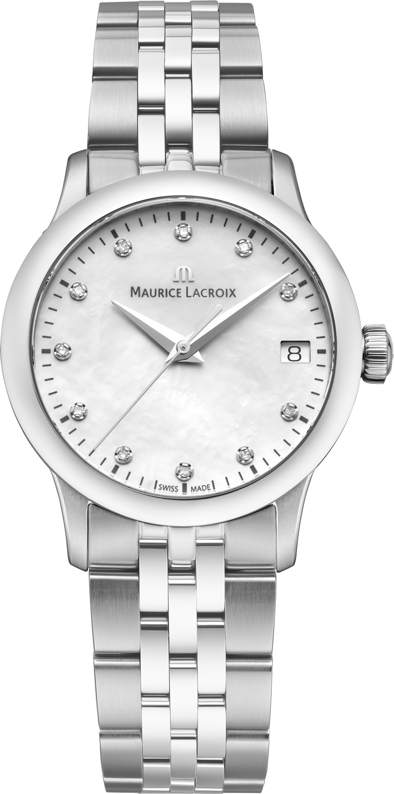 Dit is een horloge van het merk Maurice Lacroix gemaakt voor dames.
De specificaties zijn als volgt:
Kastmaat: 33 mm
Waterdichtheid: 10 ATM / 100 Meter / 330 Feet
Dit horloge heeft de volgende functies/eigenschappen:
Datumaanduiding