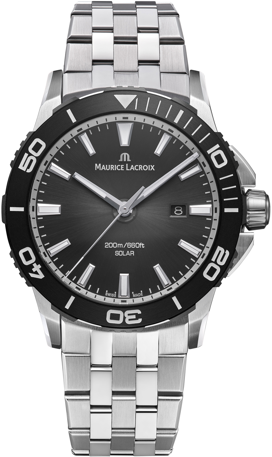 Dit is een horloge van het merk Maurice Lacroix gemaakt voor heren.
De specificaties zijn als volgt:
Kastmaat: 42 mm 
Waterdichtheid: 20 ATM / 200 Meter / 660 Feet
Dit horloge heeft de volgende functies/eigenschappen:
Diver
Datumaanduiding