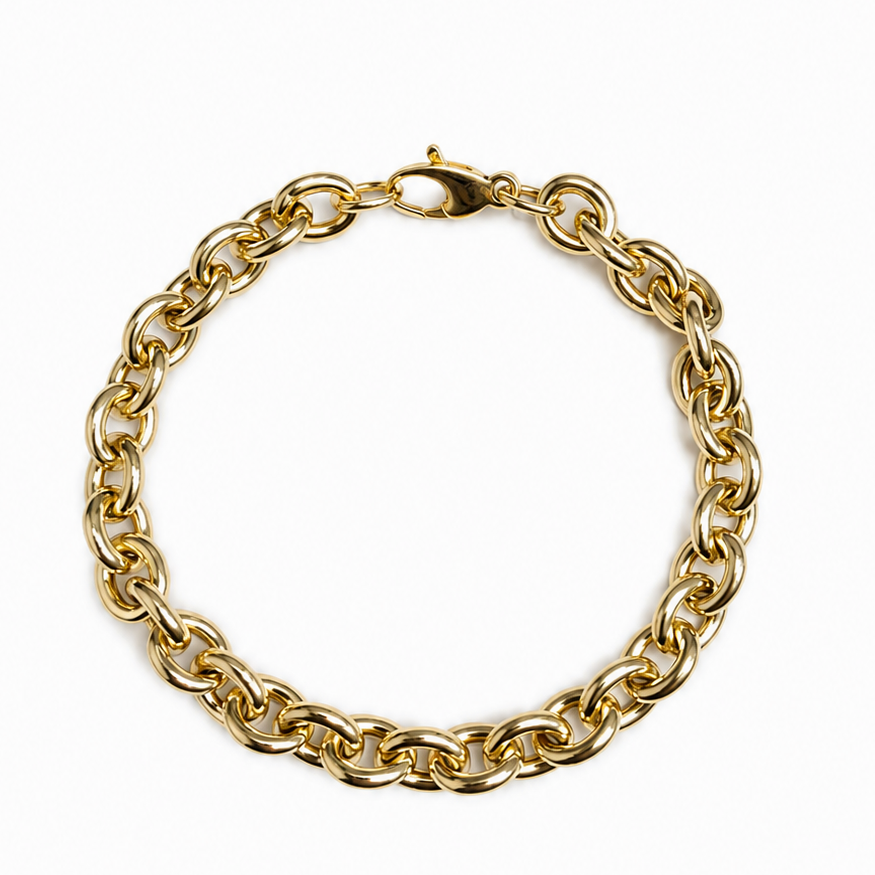 Gouden jasseron armband met een lengte van 19 cm