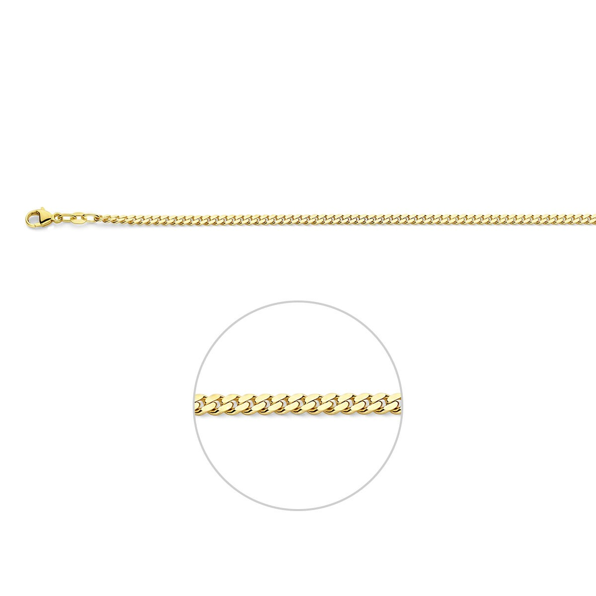 De 14 Karaat Gourmette 62cm, modelnummer 14K 62CM GOURMETTE, is een verfijnde halsketting. Deze 62cm lange ketting is een tijdloze en elegante aanvulling op elke outfit. Het beste te dragen als een statement stuk, solo of gelaagd met andere sieraden voor een gelaagde look. De perfecte mix van stijl en verfijning voor elke gelegenheid.