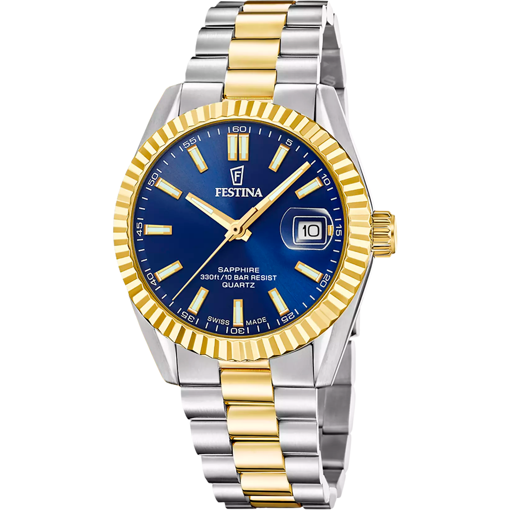 Festina - Staal heren horloge 40mm, Quartz, 100 meter WR, Saffierglas - F20085/B