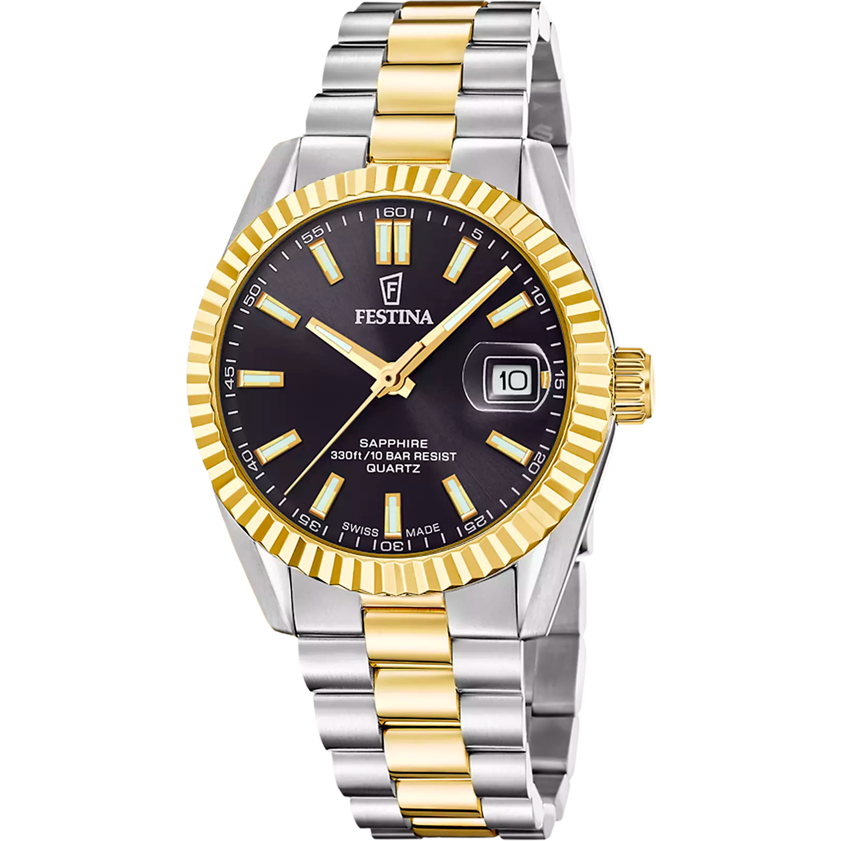 Festina - Staal heren horloge 40mm, Quartz, 100 meter WR, Saffierglas - F20085/C