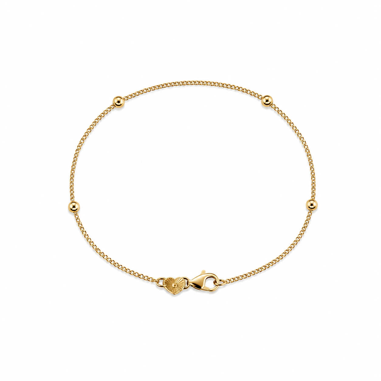 Gouden armband met bolletjes lengte 19 cm