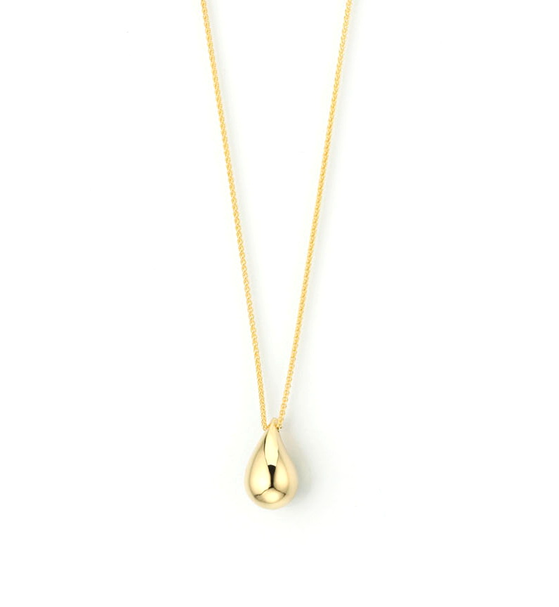 Gouden anker collier van 45 cm met hanger in druppelvorm.