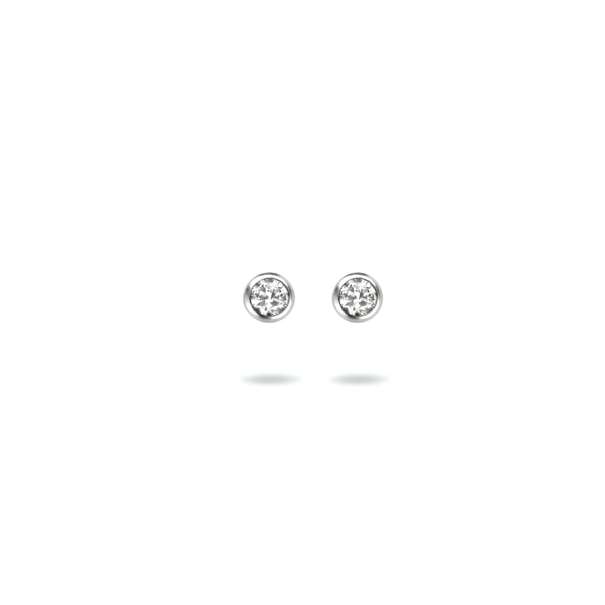 Zilveren zirkonia oorstekers 2 mm | 1307103