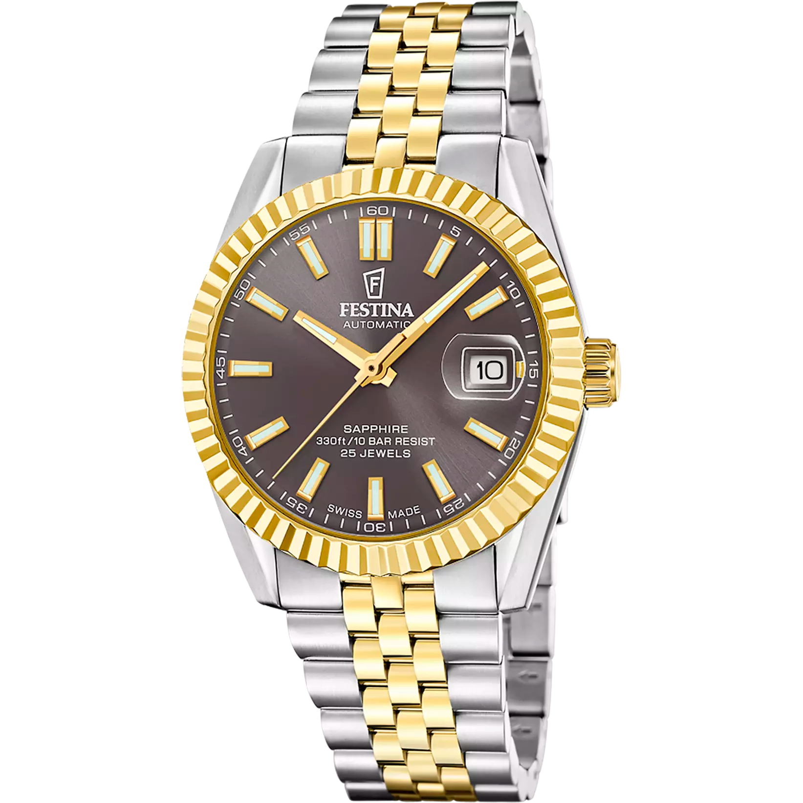 Festina - Staal heren horloge 41mm Automaat, 100 meter WR, Saffierglas - F20091/3